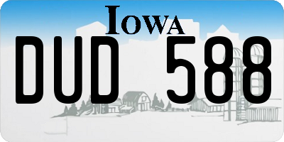 IA license plate DUD588