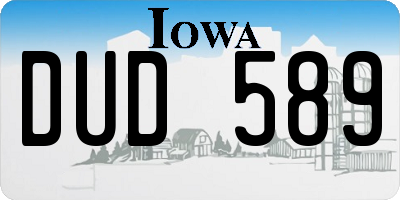 IA license plate DUD589