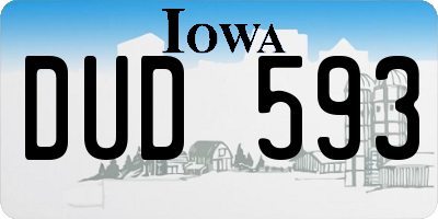 IA license plate DUD593