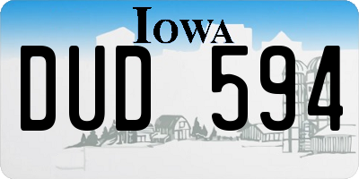 IA license plate DUD594