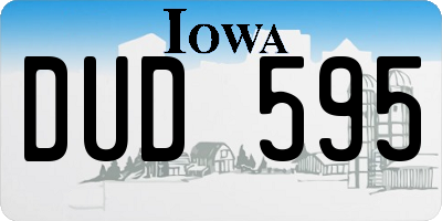 IA license plate DUD595