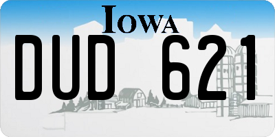 IA license plate DUD621