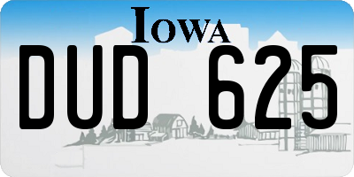 IA license plate DUD625