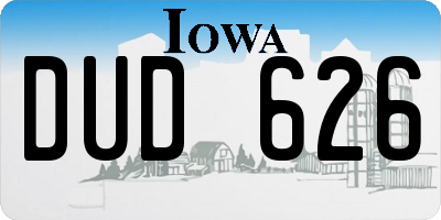 IA license plate DUD626