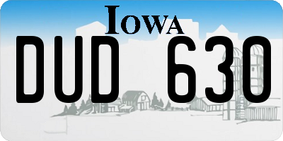 IA license plate DUD630