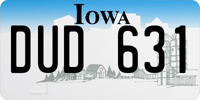IA license plate DUD631