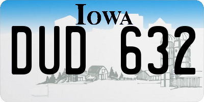 IA license plate DUD632