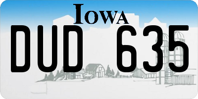IA license plate DUD635