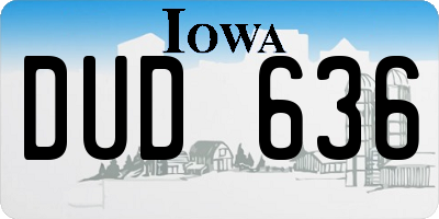 IA license plate DUD636