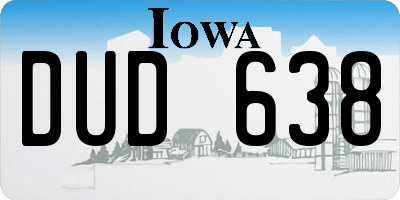 IA license plate DUD638