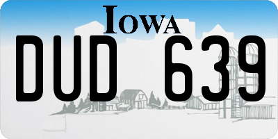 IA license plate DUD639