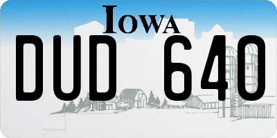 IA license plate DUD640