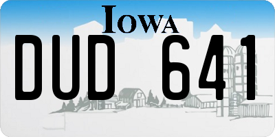 IA license plate DUD641