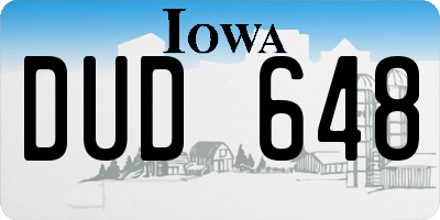 IA license plate DUD648