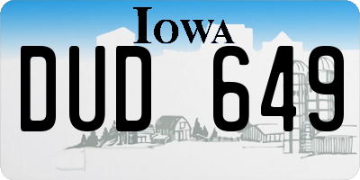IA license plate DUD649