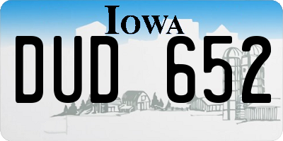 IA license plate DUD652