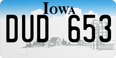 IA license plate DUD653