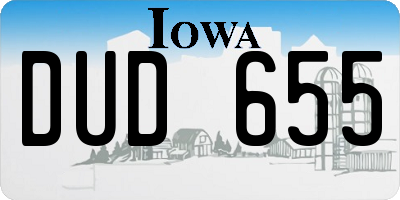 IA license plate DUD655