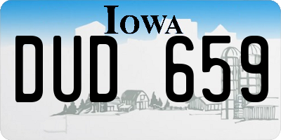 IA license plate DUD659