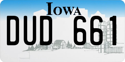 IA license plate DUD661