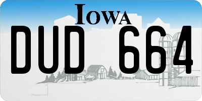 IA license plate DUD664