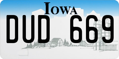 IA license plate DUD669