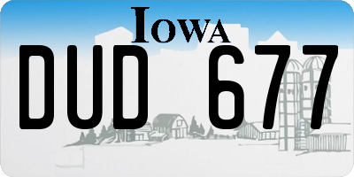 IA license plate DUD677