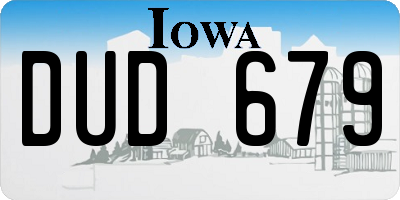 IA license plate DUD679