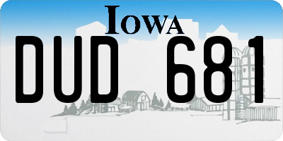 IA license plate DUD681