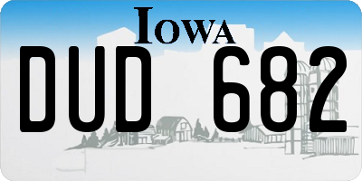 IA license plate DUD682