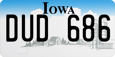 IA license plate DUD686