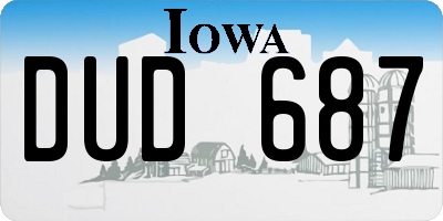 IA license plate DUD687