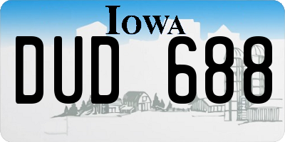 IA license plate DUD688