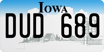 IA license plate DUD689
