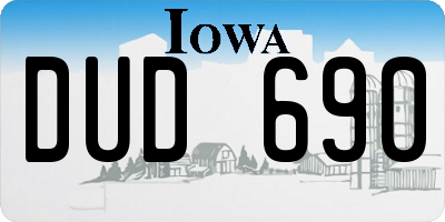 IA license plate DUD690