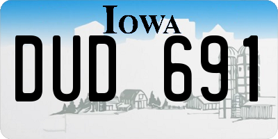 IA license plate DUD691