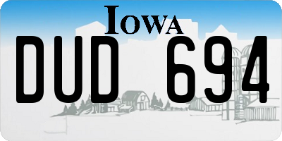 IA license plate DUD694