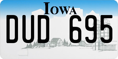 IA license plate DUD695