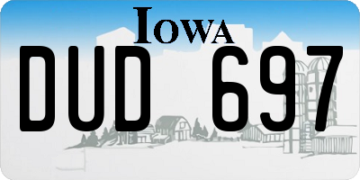 IA license plate DUD697