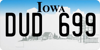 IA license plate DUD699