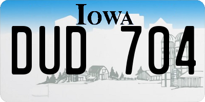 IA license plate DUD704