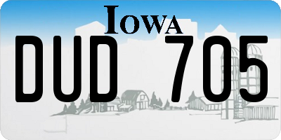 IA license plate DUD705