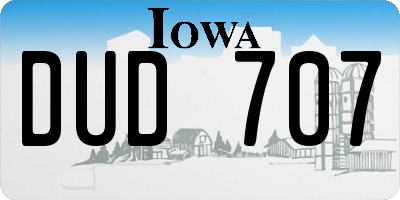 IA license plate DUD707