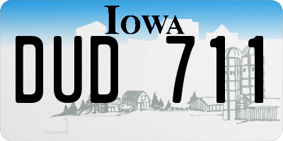 IA license plate DUD711