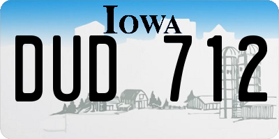 IA license plate DUD712