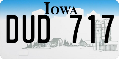 IA license plate DUD717