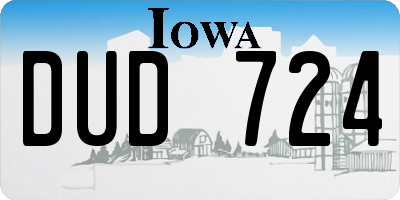 IA license plate DUD724