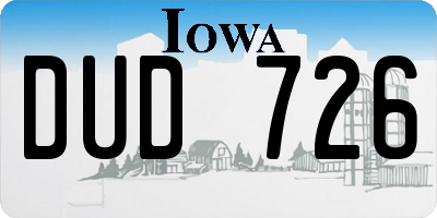 IA license plate DUD726