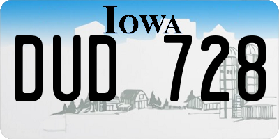 IA license plate DUD728