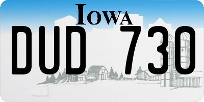 IA license plate DUD730